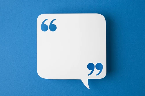 speech bubble on blue background