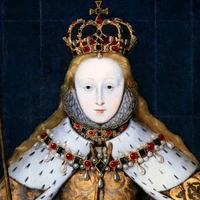 Elizabeth I in coronation robes. Elizabeth I (1533-1603) queen of England from 1558. Daughter of Henry VIII and Anne Boleyn, she was the last Tudor