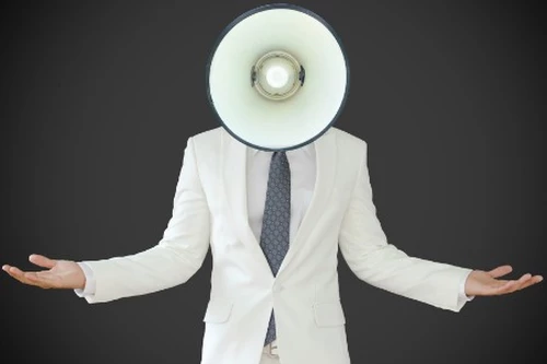 Businessman with bell head