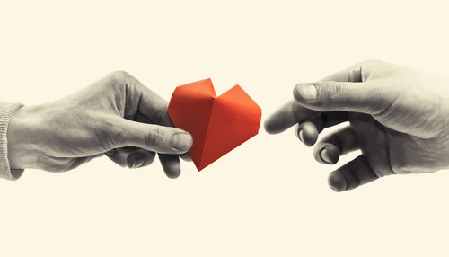 Concept of love, giving gifts, donorship.