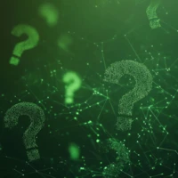 floating question marks dark green