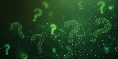 floating question marks dark green