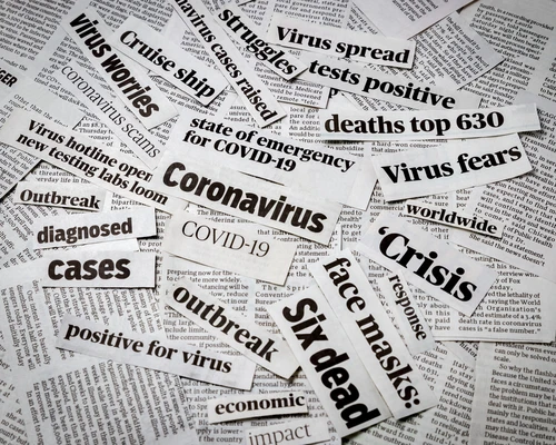 Coronavirus,,Covid-19,Newspaper,Headline,Clippings.,Print,Media,Information,Isolated