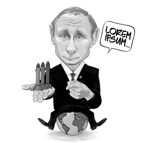 Russia,-,2018,,Vector,Cartoon,Of,Vladimir,Putin,-,Seating