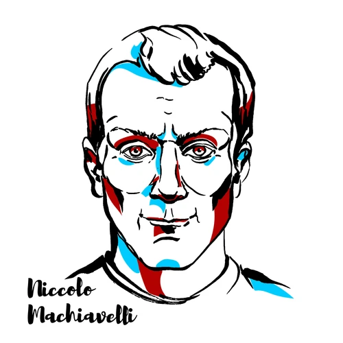 Niccolo,Machiavelli,Engraved,Vector,Portrait,With,Ink,Contours.,Italian,Diplomat,