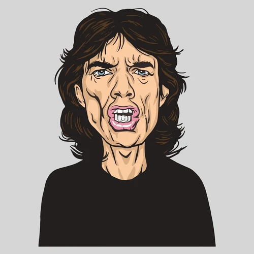 Mick,Jagger,Vector,Portrait,Illustration,Caricature.,January,14,,2017