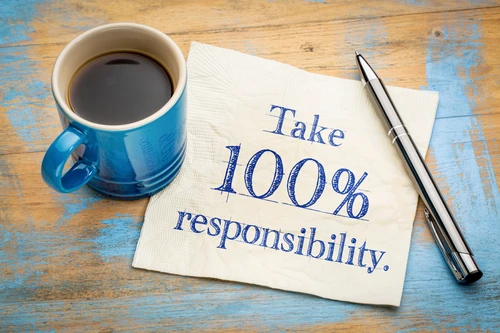 Take,100%,Responsibility,Reminder,Note,-,Handwriting,On,A,Napkin