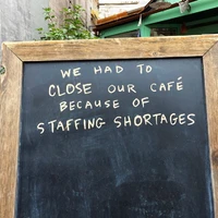 Staffing,Shortages,Sign,At,Closed,Business,Due,To,Lack,Of