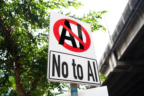 No,Ai,Sign,On,Street.,No,To,Artificial,Intelligence,Concept.